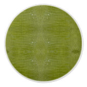 Lime Green Alligator Texture Print Keramische Knop (Voorkant)