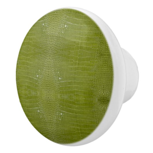 Lime Green Alligator Texture Print Keramische Knop (Rechts)