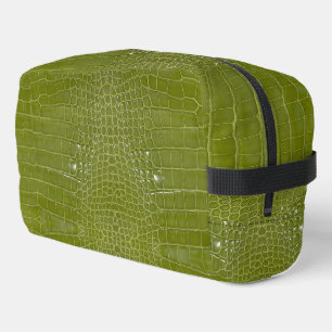 Lime Green Alligator Texture Print Toilettasje