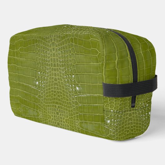 Lime Green Alligator Texture Print Toilettasje (Linkerhoek)