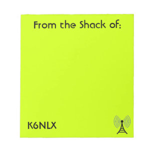 Lime Green Amateur Radio Call Sign Notitieblok
