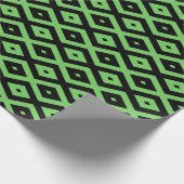 Lime green and black diamond pattern cadeaupapier (Hoek)