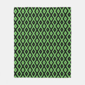 Lime green and black diamond pattern fleece deken (Voorkant)