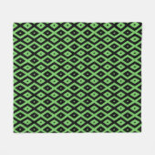Lime green and black diamond pattern fleece deken (Voorkant (Horizontaal))