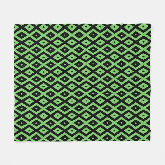 Lime green and black diamond pattern fleece deken (Voorkant (Horizontaal))