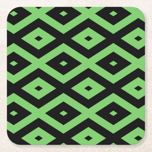 Lime green and black diamond pattern kartonnen onderzetters (Voorkant)