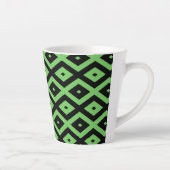 Lime green and black diamond pattern latte mok (Rechts)