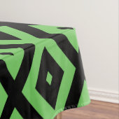 Lime green and black diamond pattern tafelkleed (Voorbeeld)