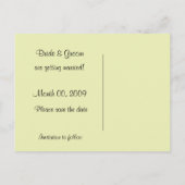 Lime Green and Brown Bewaar de datum Foto Briefkaa Aankondigingskaart (Achterkant)