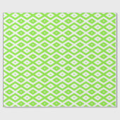 Lime green and white diamond pattern cadeaupapier (Vlak)