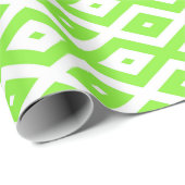 Lime green and white diamond pattern cadeaupapier (Rol Hoek)