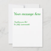 Lime green and white diamond pattern RSVP kaartje (Achterkant)