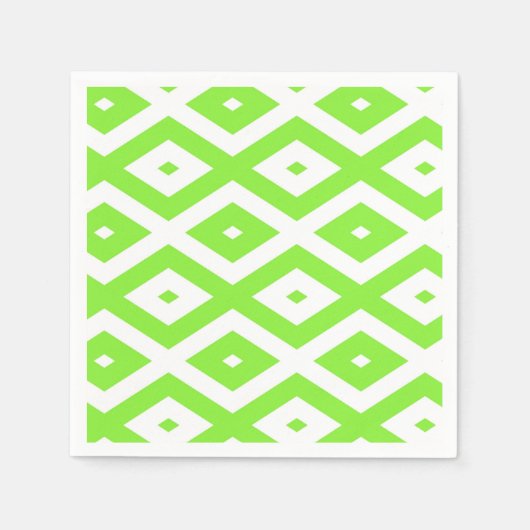 Lime green and white diamond pattern servet (Voorkant)