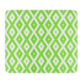 Lime green and white diamond pattern snijplank (Voorkant)