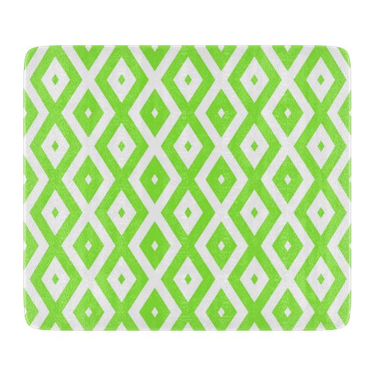 Lime green and white diamond pattern snijplank (Voorkant)
