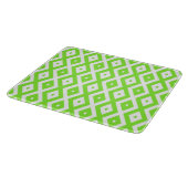 Lime green and white diamond pattern snijplank (Hoek)