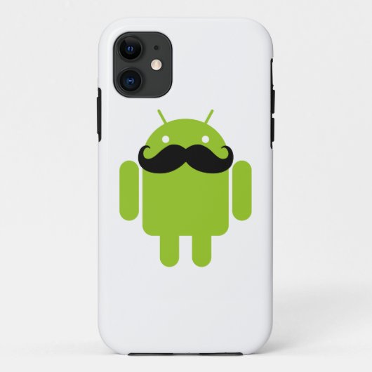 Lime Green Android Robot Mustache Case-Mate iPhone Case (Achterkant)