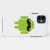 Lime Green Android Robot Mustache Case-Mate iPhone Case (Achterkant (horizontaal))