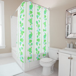Lime Green, Aqua en Blue Bubbles Douchegordijn
