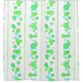 Lime Green, Aqua en Blue Bubbles Douchegordijn (Voorkant)