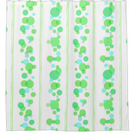 Lime Green, Aqua en Blue Bubbles Douchegordijn
