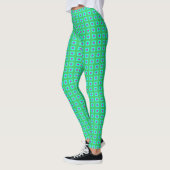 Lime Green Aqua met Small Pattern > Leggings (Links)