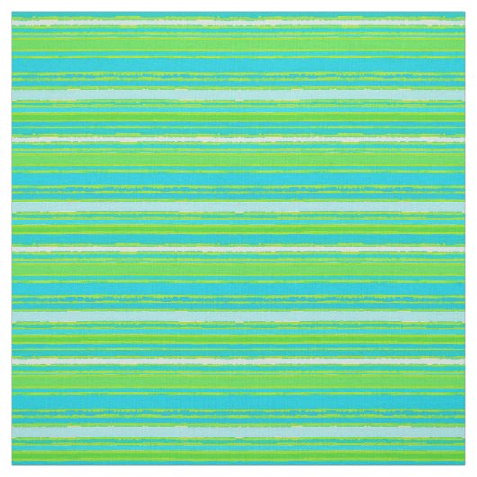 Lime Green Aqua Turquoise Blue Stripes Pattern Stof (Swatch)