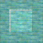 Lime Green Aqua Turquoise Blue Waterverf Pattern Stof (Delen)