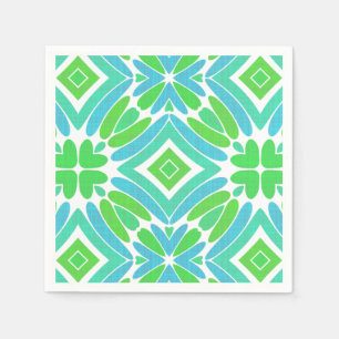 Lime Green Aqua Turquoise Retro Fantasy Pattern Servetten