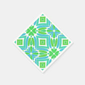 Lime Green Aqua Turquoise Retro Fantasy Pattern Servetten (Hoek)