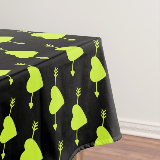 Lime Green Arrow Heart Tablecloth Tafelkleed (Voorbeeld)