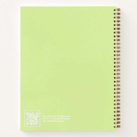 Lime Green Aura Message Notebook Notitieboek (Achterkant)
