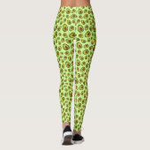 Lime Green Avocado Fruit Patroon Leggings (Achterkant)