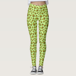 Lime Green Avocado Fruit Patroon Leggings