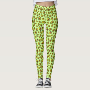 Lime Green Avocado Fruit Patroon Leggings