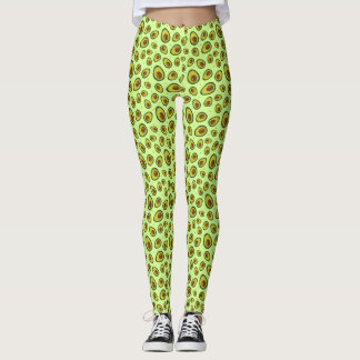 Lime Green Avocado Fruit Patroon Leggings