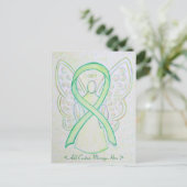 Lime Green Awareness Ribbon Angel Custom Briefkaar Briefkaart (Staand voorkant)