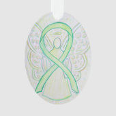 Lime Green Awareness Ribbon Angel Ornament Pendant (voorkant)