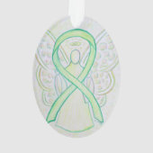 Lime Green Awareness Ribbon Angel Ornament Pendant (achterkant)