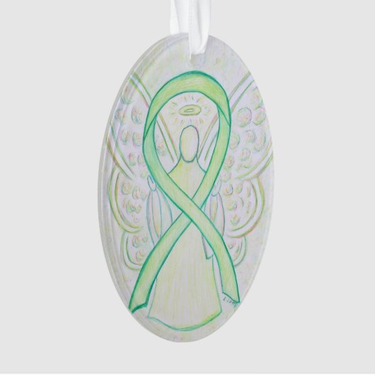 Lime Green Awareness Ribbon Angel Ornament Pendant (voorkant)