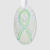 Lime Green Awareness Ribbon Angel Ornament Pendant (voorkant)