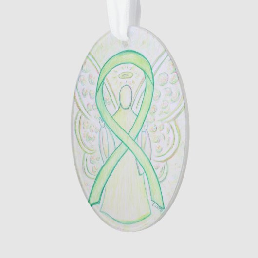 Lime Green Awareness Ribbon Angel Ornament Pendant (voorkant)