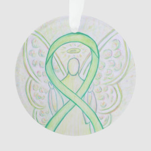 Lime Green Awareness Ribbon Angel Ornaments Ornament
