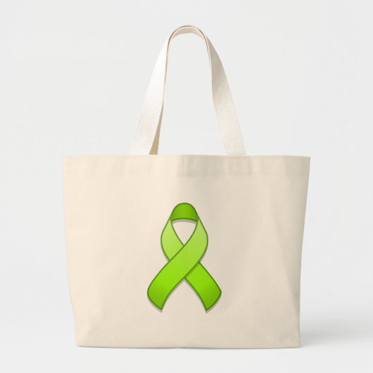 Lime Green Awareness Ribbon Bag Grote Tote Bag (Voorkant)