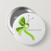Lime Green Awareness Ribbon Butterfly Button (Voorkant /achterkant)