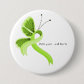 Lime Green Awareness Ribbon Butterfly Button (Voorkant)
