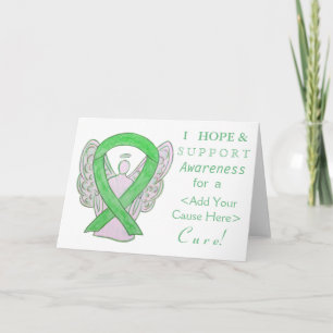 Lime Green Awareness Ribbon Custom Angel-kaarten Kaart