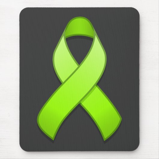 Lime Green Awareness Ribbon Mousepad Muismat (Voorkant)