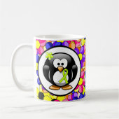 Lime Green Awareness Ribbon Penguin Koffiemok (Links)