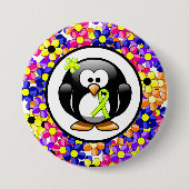 Lime Green Awareness Ribbon Penguin Ronde Button 7,6 Cm (Voorkant)